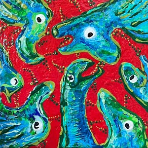 20 x 20 cm - Fabeldyr - Red/Green/Blue1